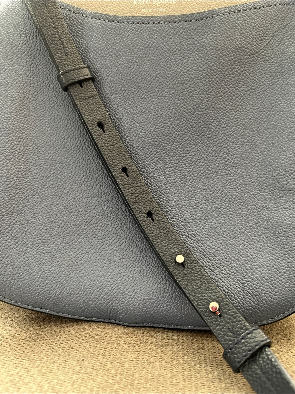kate spade gray and navy pebbled leather crossbody bag - Picture 4 of 8